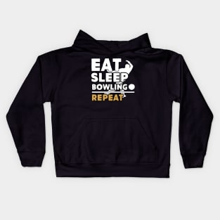 Eat sleep bowling repeat Kids Hoodie